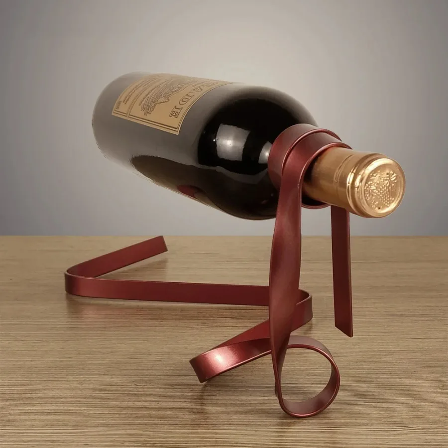 Home Bar And Cabinet - Renkli Kurdeleli Demir Şaraplık Dekoratif Raf