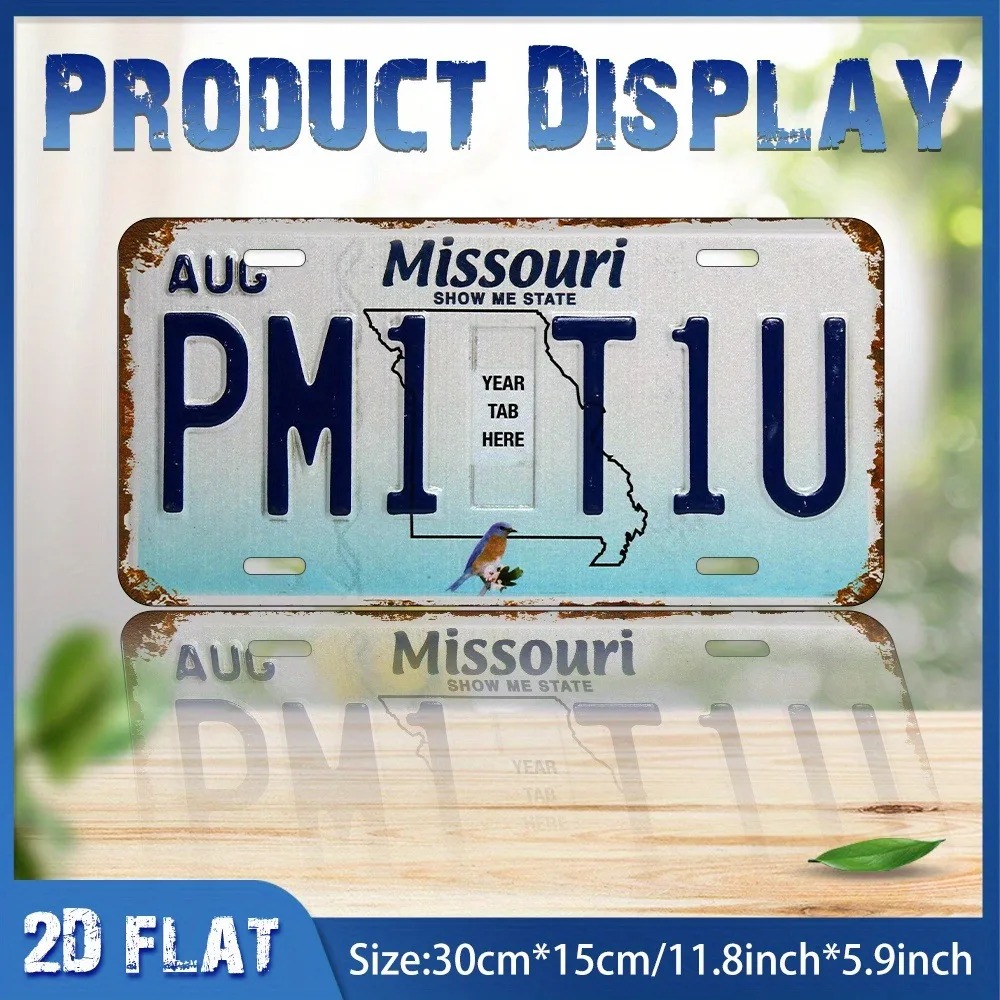 Home Bar Signs - 2D Düz Retro Missouri Mavi Kuş
