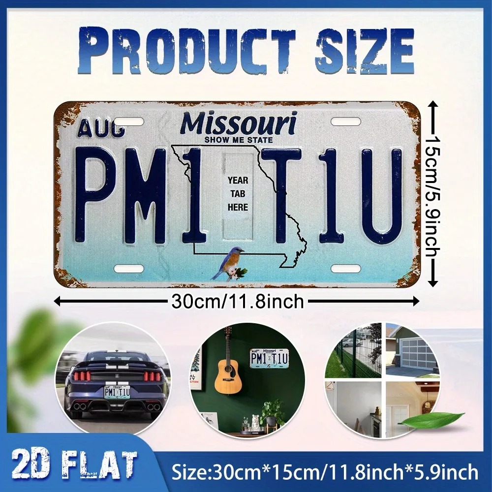 2D Düz Retro Missouri Mavi Kuş - Home Bar Signs incelemesi ve fiyatı