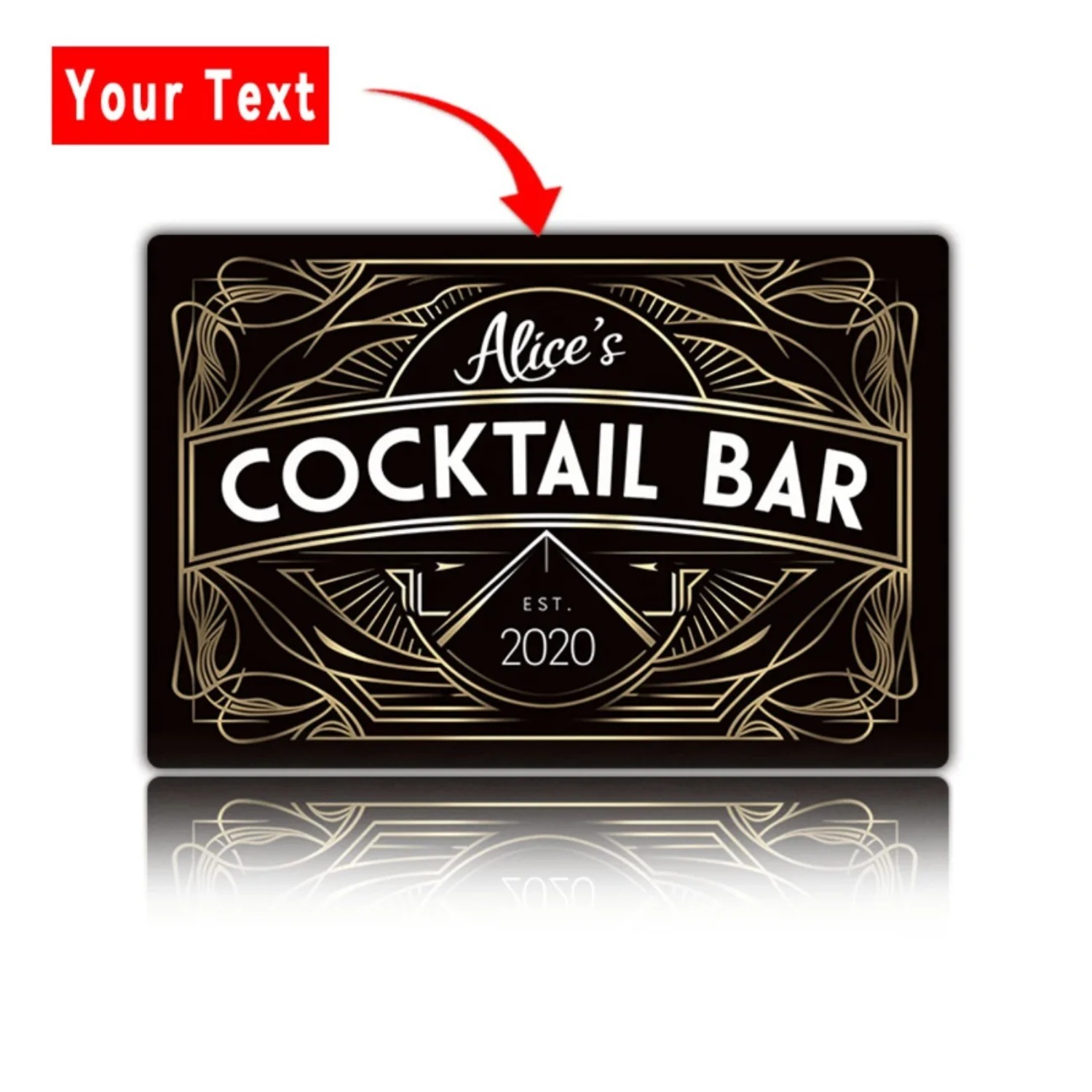 Kişiye Özel Art Deco Metal Duv - Home Bar Signs incelemesi ve fiyatı